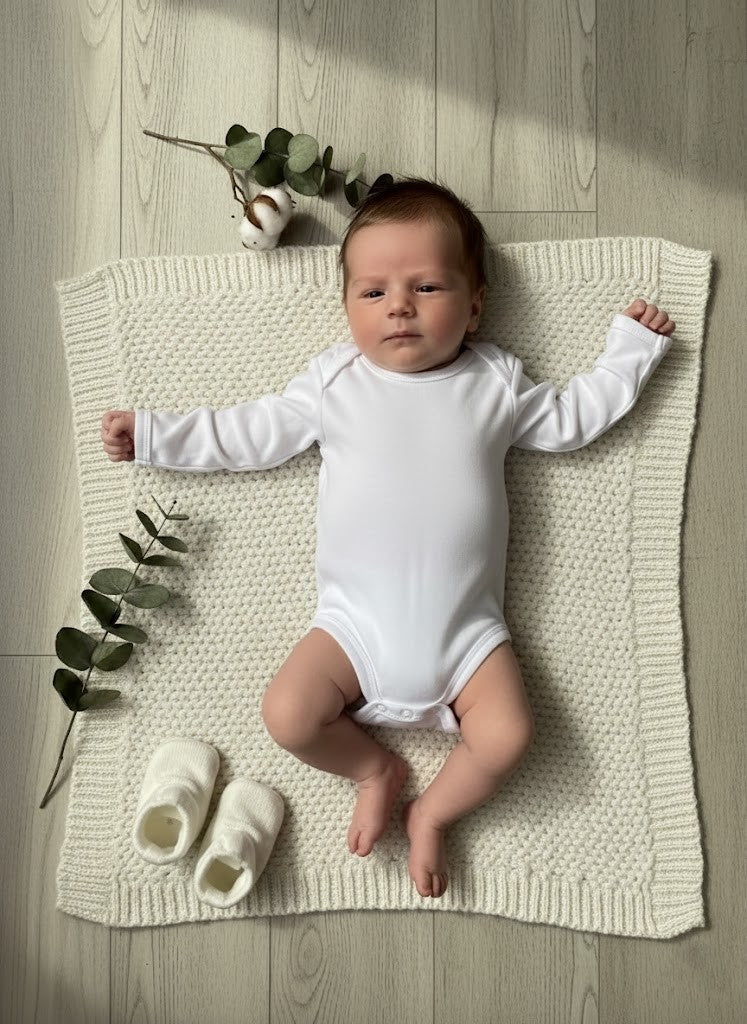 Body para Bebê Manga Longa Branco