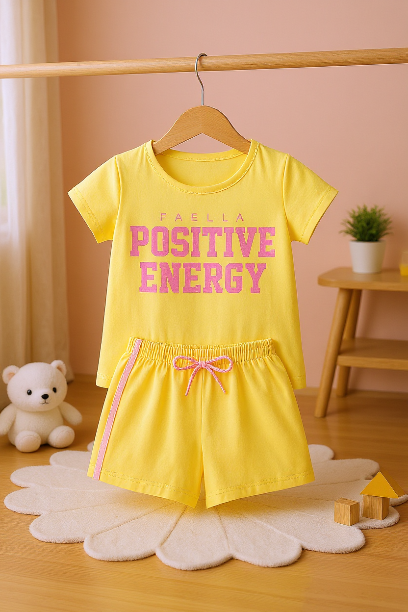 Conjunto Feminino Juvenil Positive Amarelo