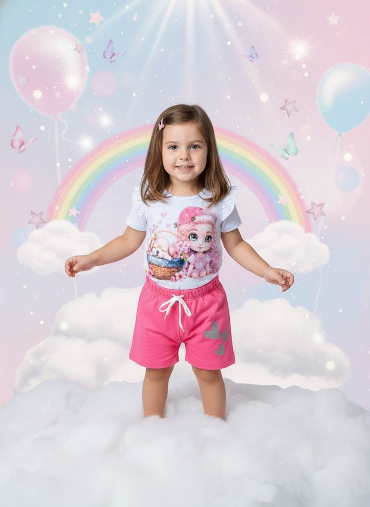 Conjunto Feminino Infantil Girl Charm Branco