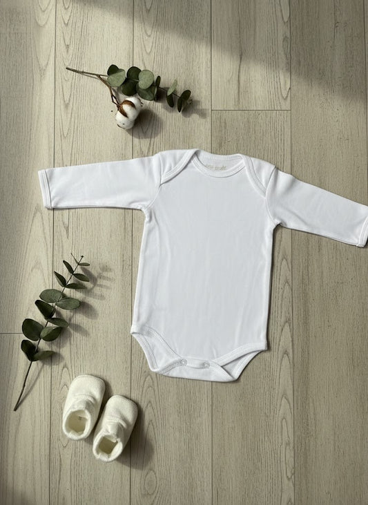 Body para Bebê Manga Longa Branco