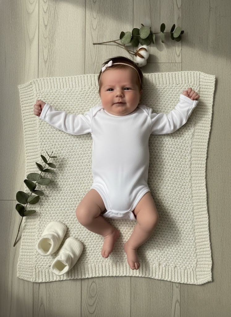 Body para Bebê Manga Longa Branco