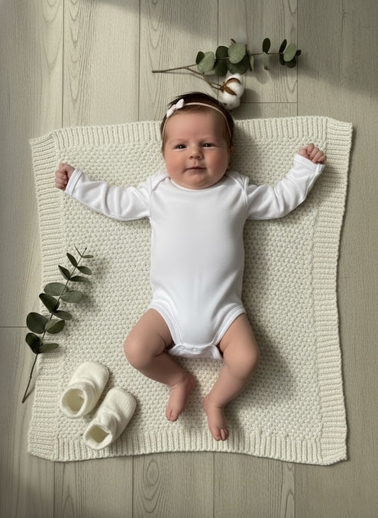 Body para Bebê Manga Longa Branco