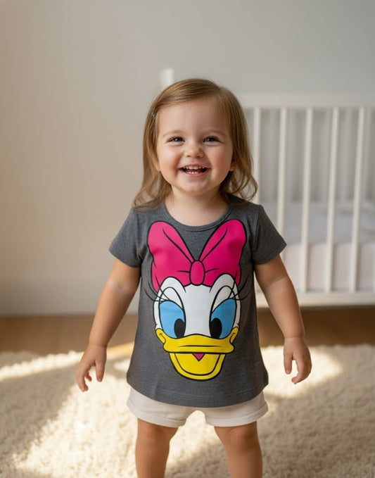 Blusa Infantil Feminina Manga Curta Margarida