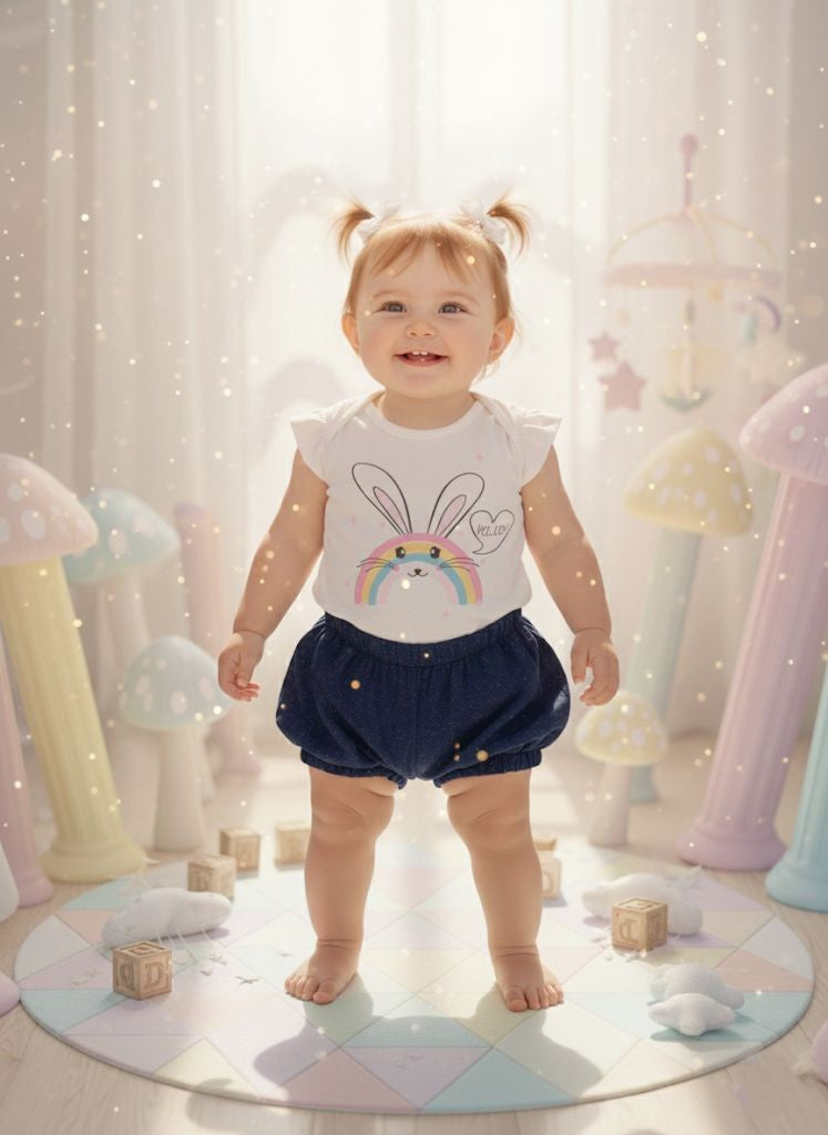 Conjunto Coelho Arco-Íris Pérola