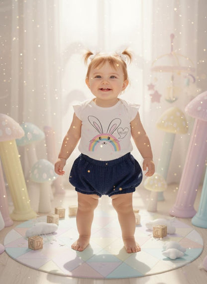 Conjunto Coelho Arco-Íris Pérola