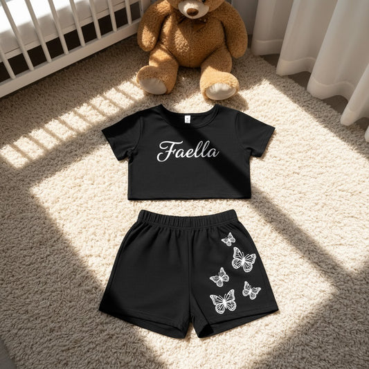 Conjunto Feminino Infantil Cropped Faella