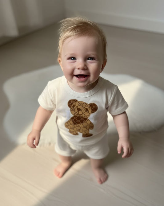 Conjunto Infantil Urso Guc Off-White