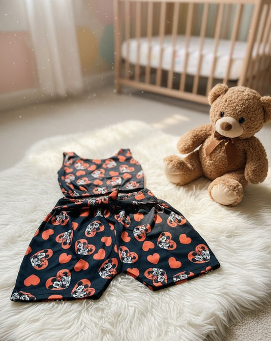 Conjunto Infantil Regata Cropped e Shorts Minnie