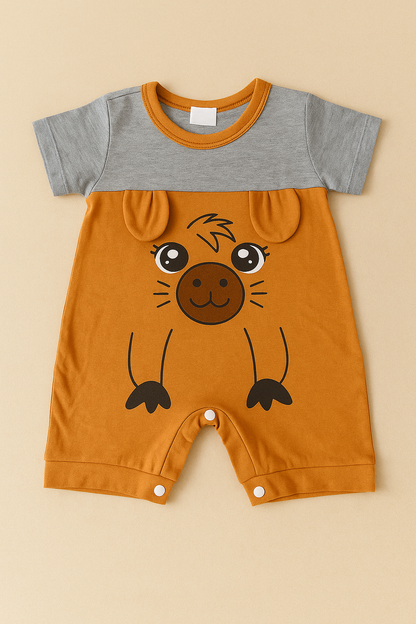 Macacão para Bebê Curto Mini Capivara