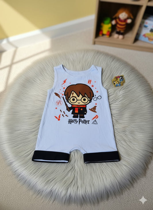 Body para Bebê Harry Potter Cavado Branco