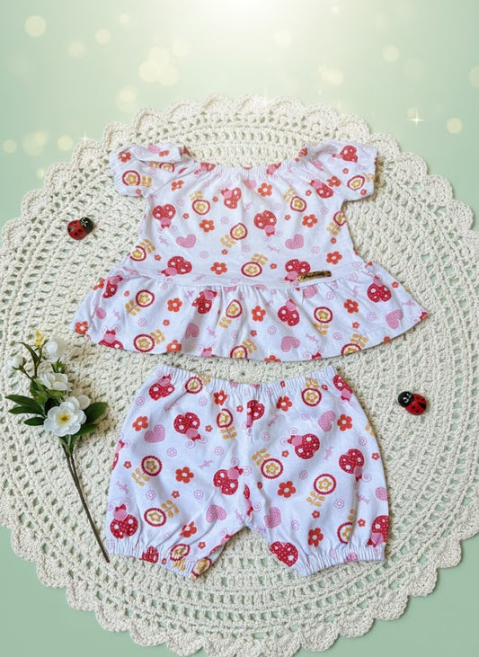 Conjunto Infantil Joaninha Manga Curta