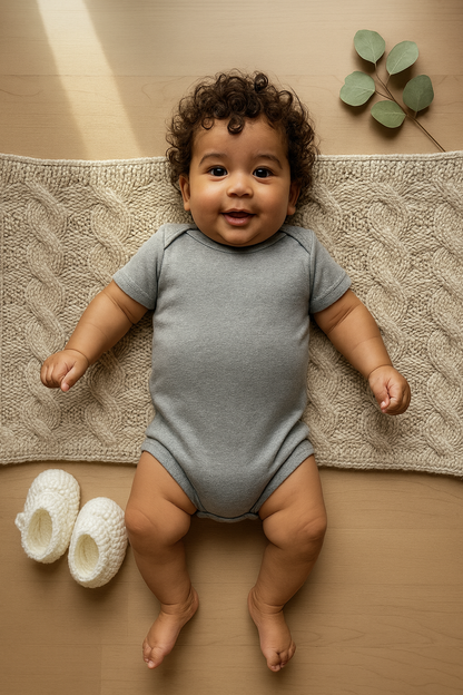 Body para Bebê Manga Curta Mesclado