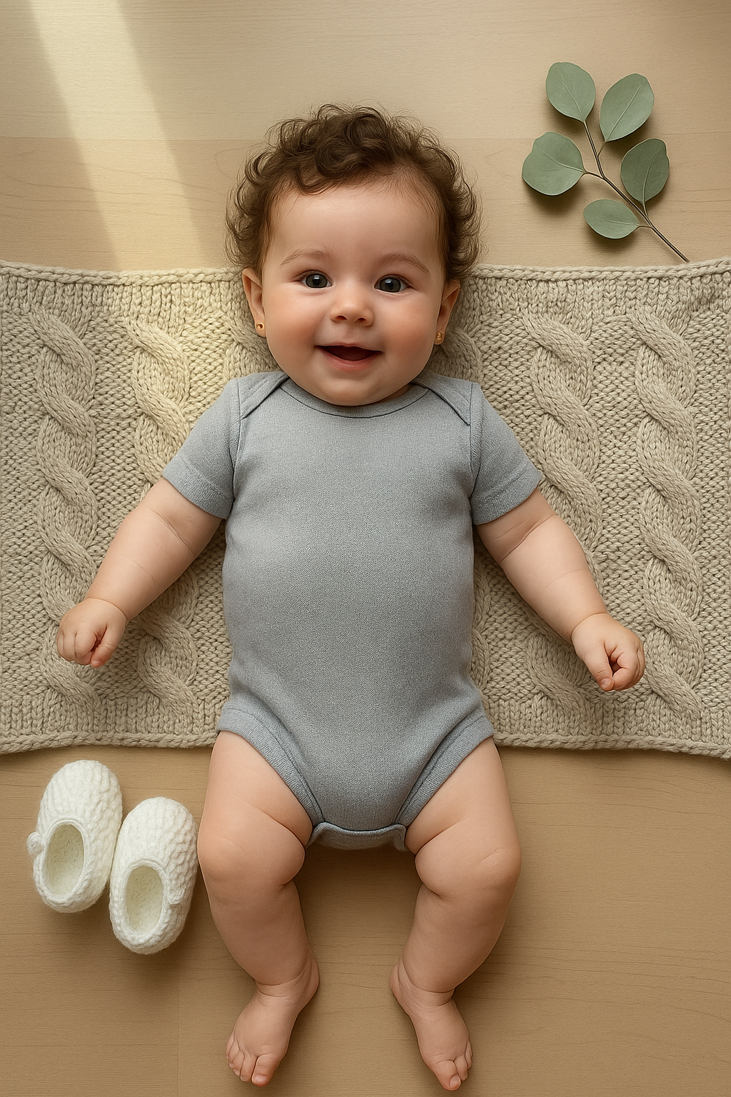 Body para Bebê Manga Curta Mesclado