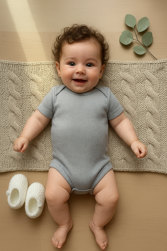 Body para Bebê Manga Curta Mesclado