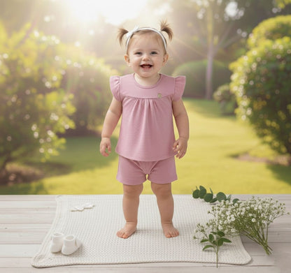 Conjunto Poá Air Flow Rosa