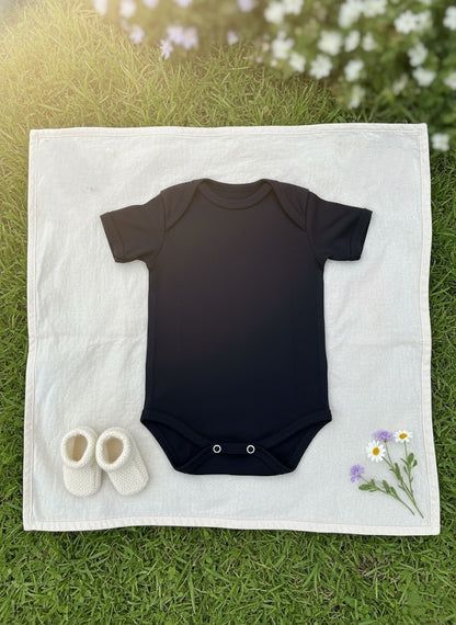 Body para Bebê Manga Curta Preto