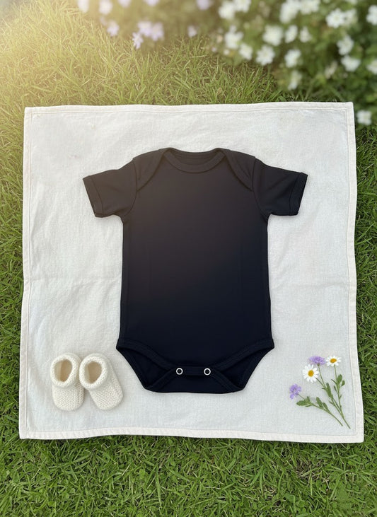 Body para Bebê Manga Curta Preto