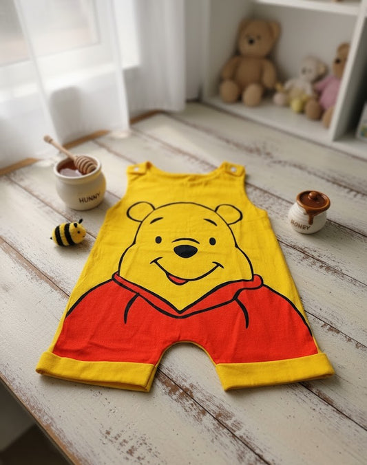 Body para Bebê Manga Curta Ursinho Pooh Amarelo